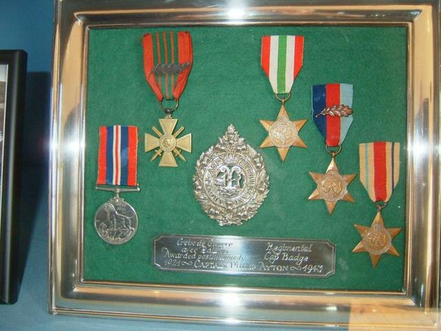 Captain Phillip Ayton's Medals on display at Trinity Parish Hall, Jersey
