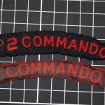 No.2 Cdo. shoulder titles-printed and woven versions