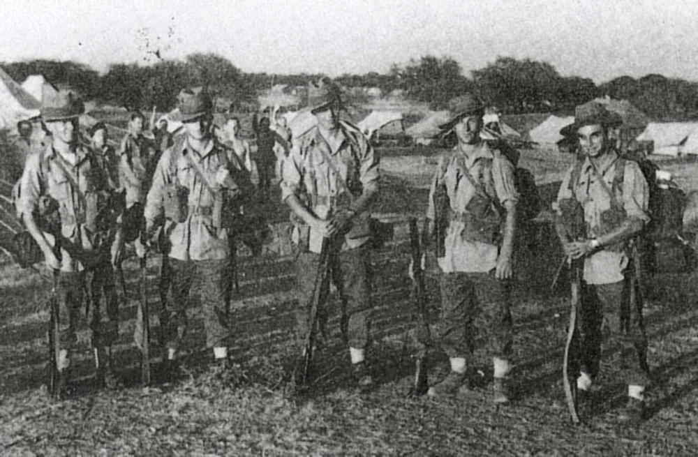 Nick J de Koning, Cpl  Ubels, Lt Knottenbelt, Sgt Wim van der Veer, Rudy Blatt, 10IA 2 Dutch troop in India 1944.