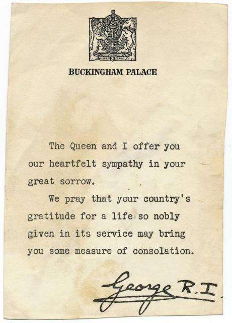 Letter from HM King George V1
