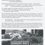 A road named in Tom Durrant's honour