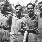Alex MacKenzie (2nd left) and others. No.9 Commando.