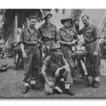 Dick Hawkins (standing 2nd left) and others, No.1 Commando