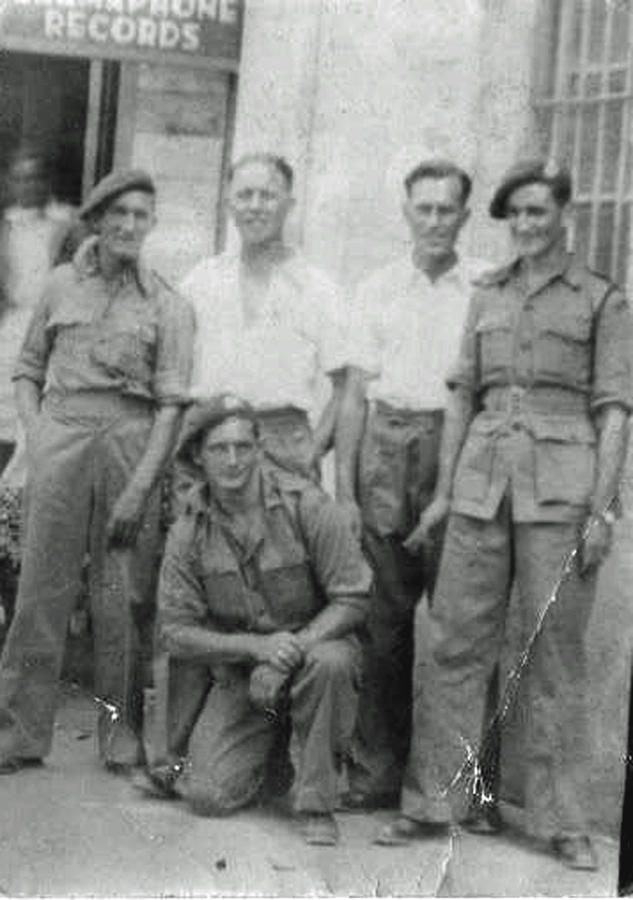 Dick Hawkins (standing 2nd right) and others - No.1 Cdo.
