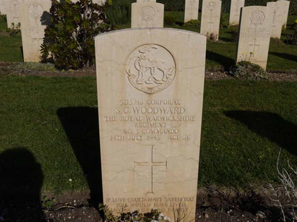 Corporal Sydney George Woodward, No.3 Commando, Syracuse War Cemetery.