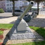 One of the gun barrels from HMS Campbeltown in St Nazaire