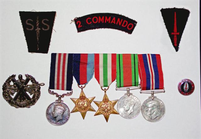 No.2 Commando insignia and medals of L/Sgt Joe Rogers MM.