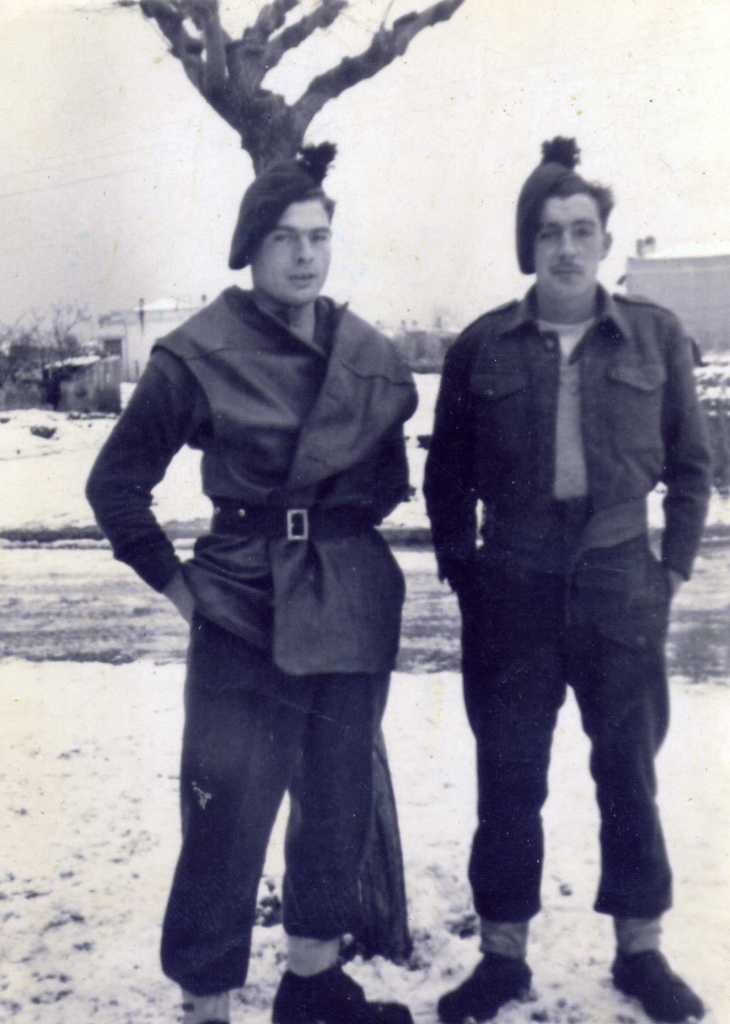 Lionel Hill and Jimmy Carten. No.9 Commando. Greece. New Years Day 1945.