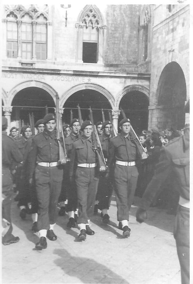 43RM Commando on parade at Dubrovnik 5 Nov.'44 - 2