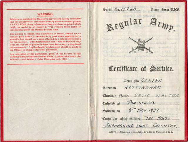 Certificate of Service for David Nottingham