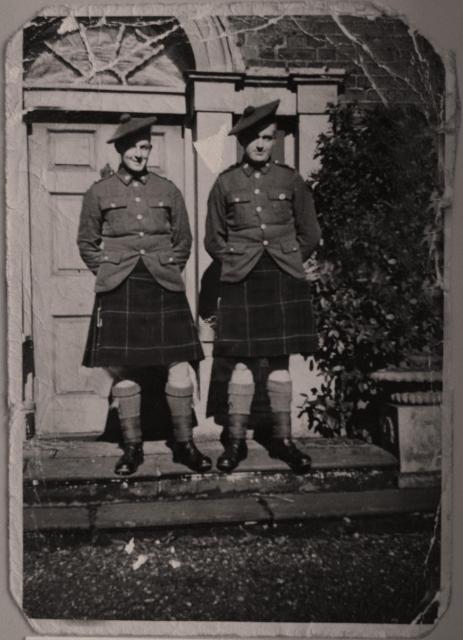 Ken McAllister and Tom McCormack, Liverpool Scottish at Measham in 1940