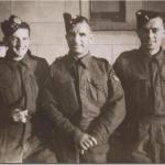 Ken McAllister, 'Dabba' Jones, Pete Morland, No.2 Commando HQ. Ayr, 1942.