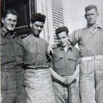 No.2 Commandos TSM Ken McAllister, Pte. P. Deary, Pte. Leslie 'Tich' Ainslie, Sgt Edward 'Tiny' Burke