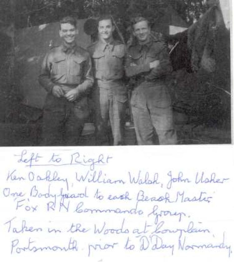 Ken Oakley, William Wash, John Usher, RN Beach Commando 'F'