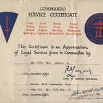 Commando Service Certificate for Mne. Leonard Cubitt