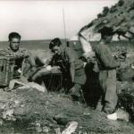 Jack Rawlinson (centre) and others - Sarande Oct'44