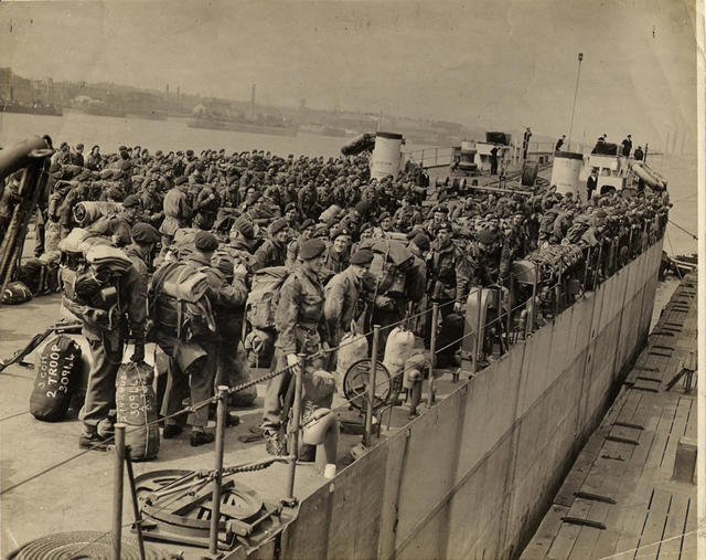 No.3 Commando on LST to Tilbury 1945