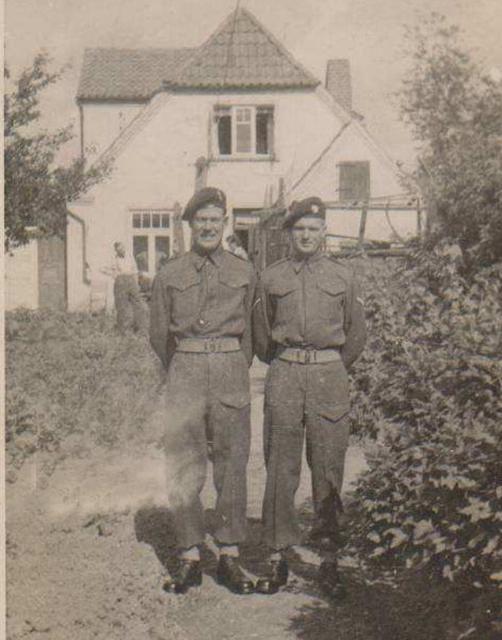 Ted Pritchard and pal - No. 3 Cdo.  Kiel 1945