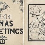 H Party Christmas Card, 1944. (outer and inner faces)