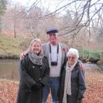 Kevin, Bob and Janet Bishop on the bank of the River Arkaig