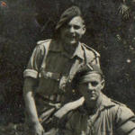 Gunners Ted McGee (sitting) and Ernest Ashton, No.2 Commando