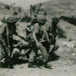 No.2 Cdos carrying wounded at Spilje, Operation Healing 2 - 29th July 1944.