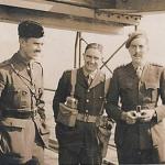 Lt Tom Peyton (left) and 2/Lt Morgan Jenkins, with Capt. Godfrey Franks (right)