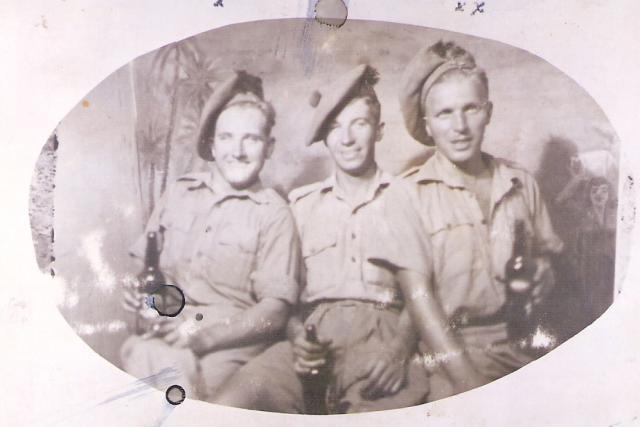 Pte. William Morris (on the right) and others