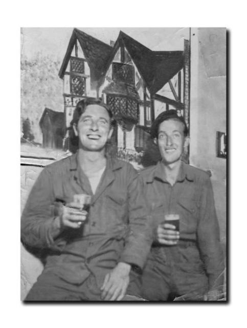 Eric Davis (on the right)  and his friend Bill Duggan, Korea, 1957
