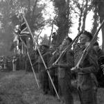 Brig. John Durnford Slater takes the salute Le Plein, Amfreville 14th July 1944