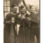 Harold Plank (centre, later 47RM Cdo) and 2 unknown