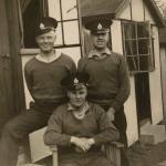Harold Plank 47RM Commando (seated) and 2 unknown