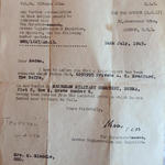 Letter re Pte Alan Bradford No.5 Commando burial