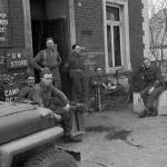 Sgt. Charles Grosser and others, No.1 SS Brigade HQ - o/s the Quartermaster Store