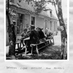 Col. Frederick Emuss (45RM  Cdo) and others from 1 Special Service Brigade o/s Cafe Michel at Le Plein, June 1944