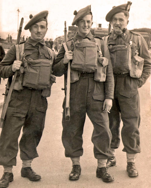 Gerry Wilson, Ken McAllister, and Tom McCormack, No.2 Commando. Paignton, Devon, Nov. 1940. 