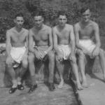 Ernie Dower (on the right) and others, No.5 Commando