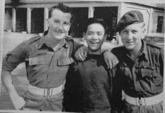 Bernie Hale, Kwan (a student), &  Blondie Williams, Victoria Barracks Hong Kong