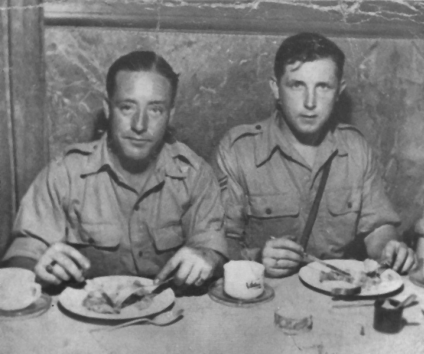 Bill 'Chalky' White (on the right) and u/k - No.2 Commando