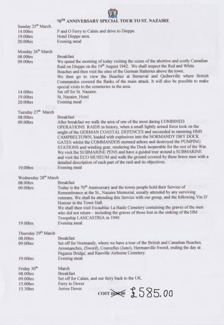 St Nazaire - March 25-30 2012 - Itinerary