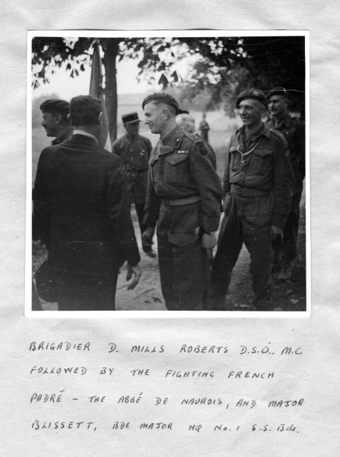 Brigadiers Durnford Slater and Derek Mills Roberts, Abbe de Naurois, and Maj. Blissett