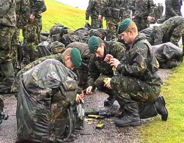 45 Commando RM after an exercise at the foot of the Commando Memorial