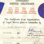 Commando Service Certificate for Derek Quick