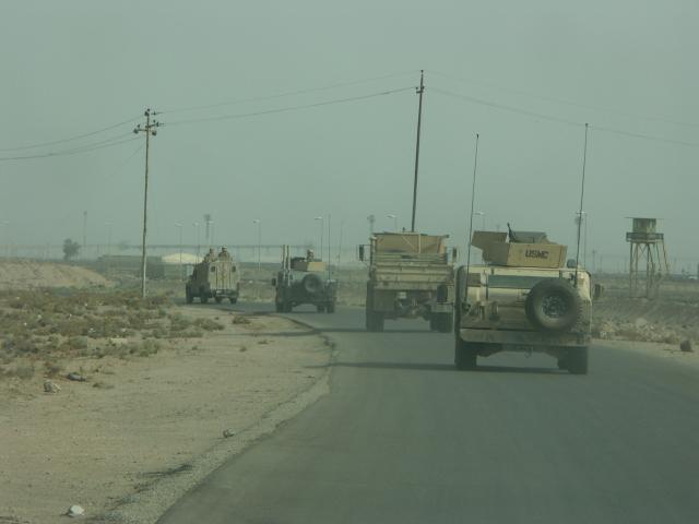 Composite multi-national patrol on route to Navistar, Kuwait