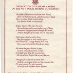 Dedication to a Dead Marine of the 41 Royal Marine Commando