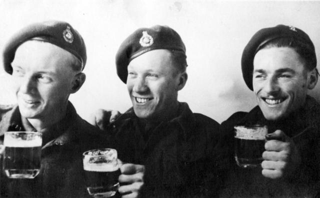 Dick Deeks, Johnny Beck, Ted 'Dutch' Holland, Brussels, 31/1/45