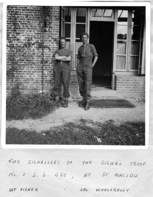 Sgt. Fisher and Cpl. Whalebelly, 1 Bde Signals, at St Maclou