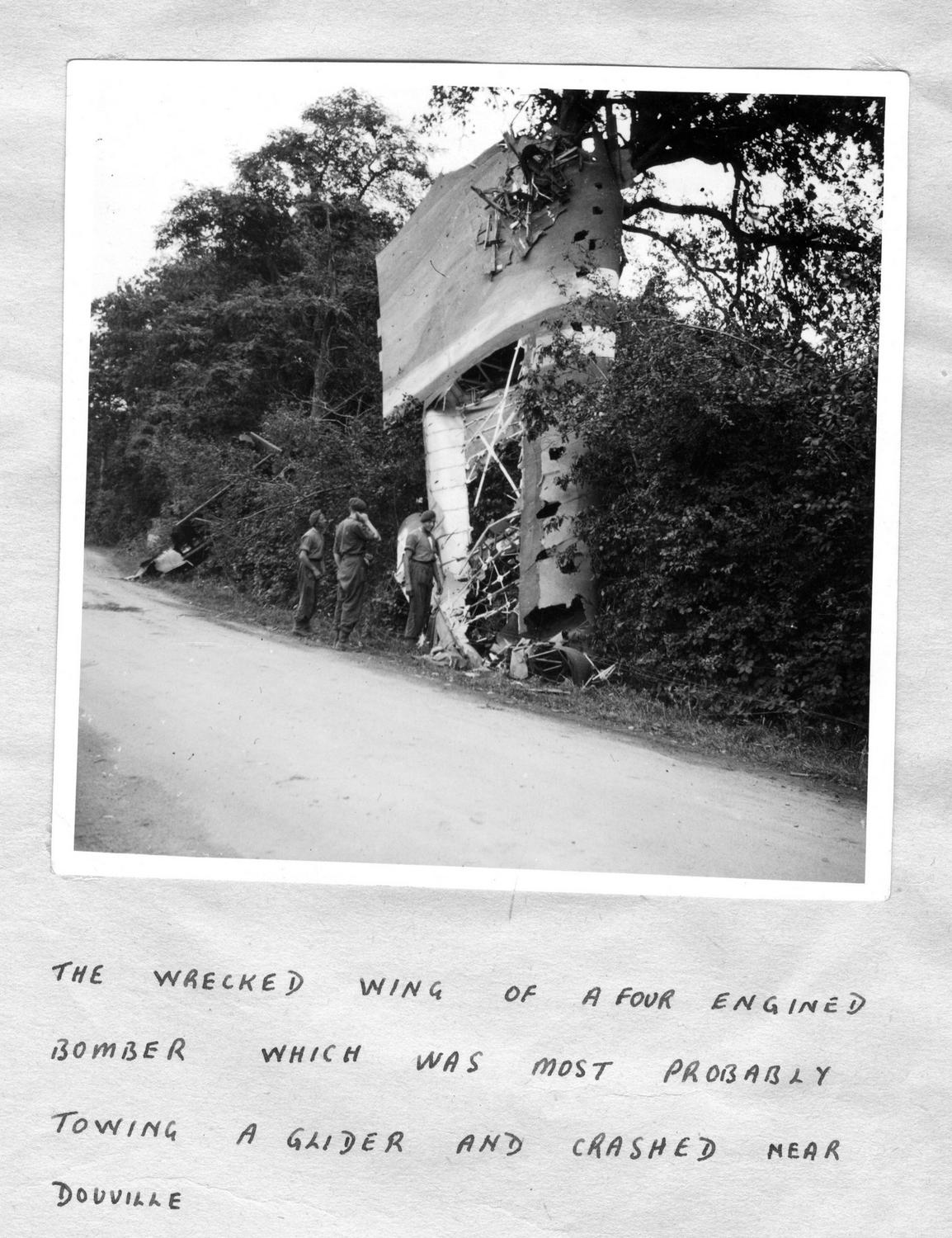 Wreckage of a plane near Douville