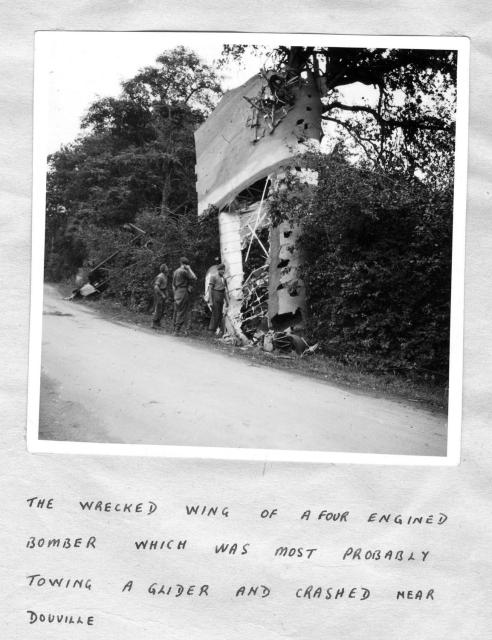 Wreckage of a plane near Douville