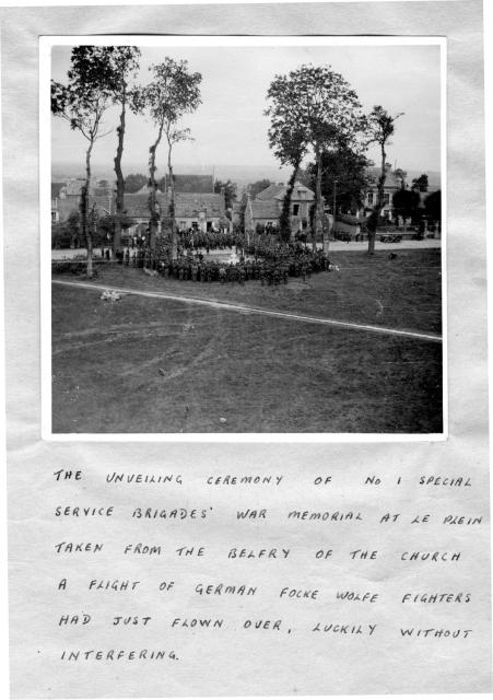 The unveiling ceremony of the No.1 SS Bde Memorial at le Plein ceremony